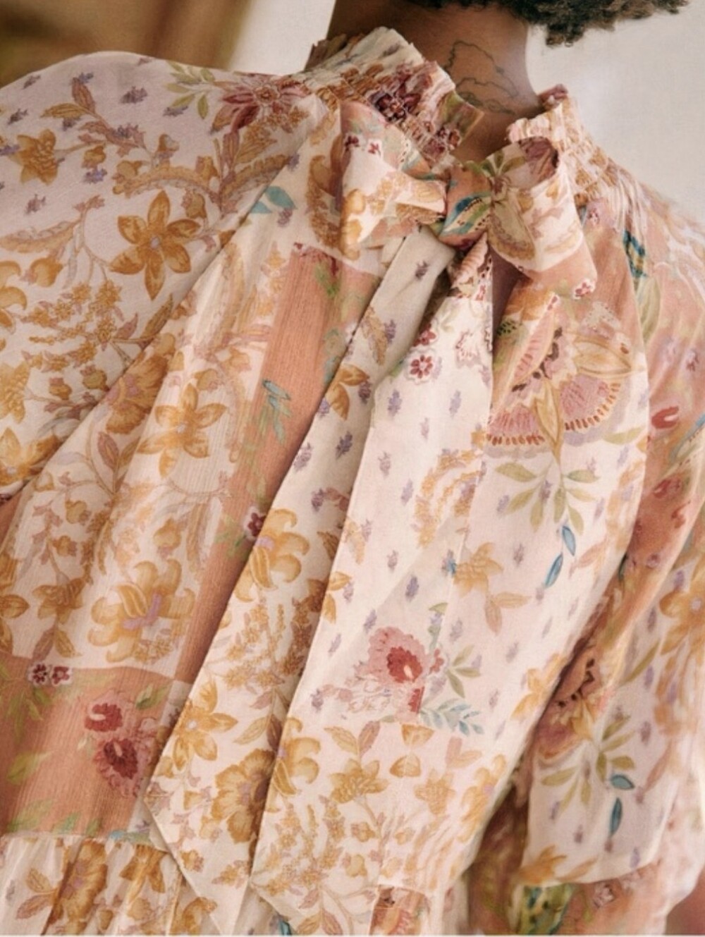 Sezane Estel Dress Patchwork Camel 34 NWT - Picture 4 of 9